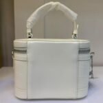 Chrisbella Crocodile-Embossed Vanity Box Bag – Top Handle Crossbody (White / Black / Brown) - Image 2