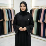 Floral Embroidered Abaya With Matching Hijab - Image 2
